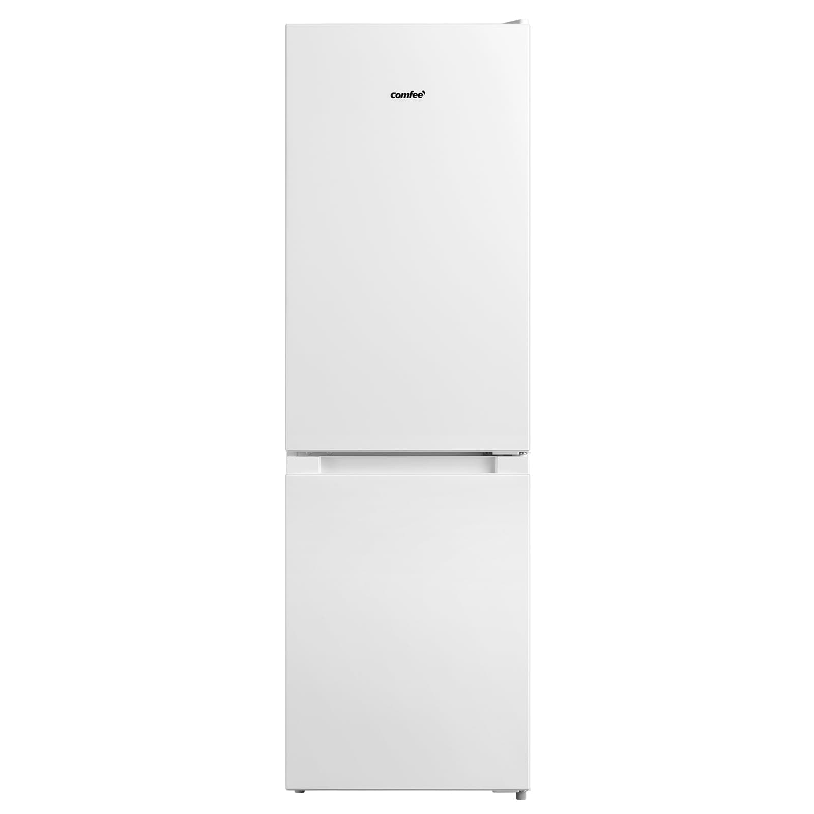 COMFEE' RCB169WH2(E) 174L 70/30 Freestanding Fridge Freezer, 150cm Height, Low Frost, 4-Star Freezer, Quiet 39dB, Adjustable Thermostat, LED Light, Reversible Door, White