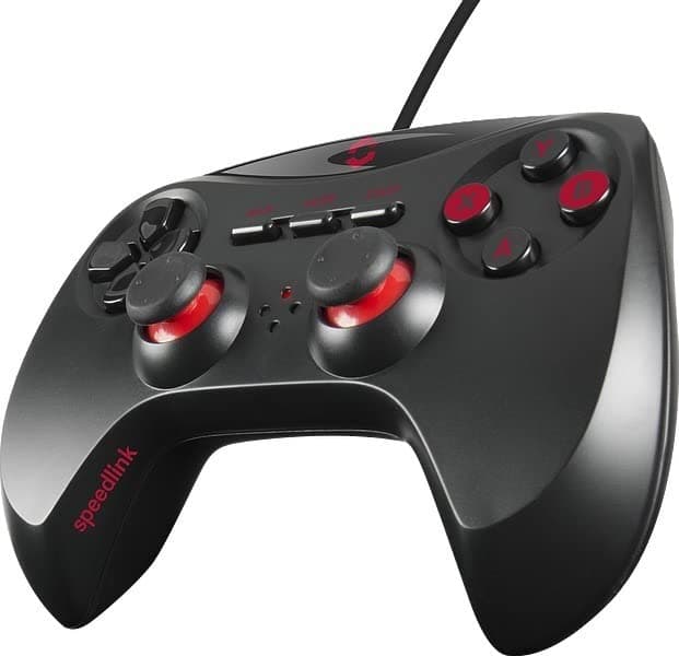 Speedlink Strike NX USB Gamepad SL-650000-BK-01, PC XInput and DirectInput Compatible, Realistic Vibration Function, Ergonomic Shape, Precise Analogue Sticks, 12 Buttons, Black