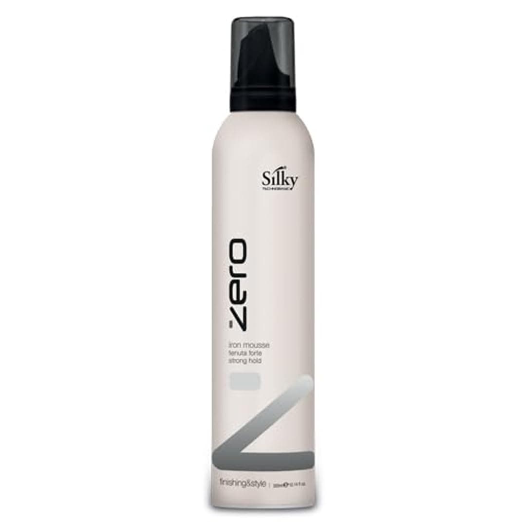 SILKY Technobasic Iron Mousse Strong Zero-Mega Hair Spray - Organic, Alcohol-Free and Unscented Volumizing Hair Spray - Non Sticky, Light Weight Cruelty Free Hair Spray for Fine Hair - 300 ml