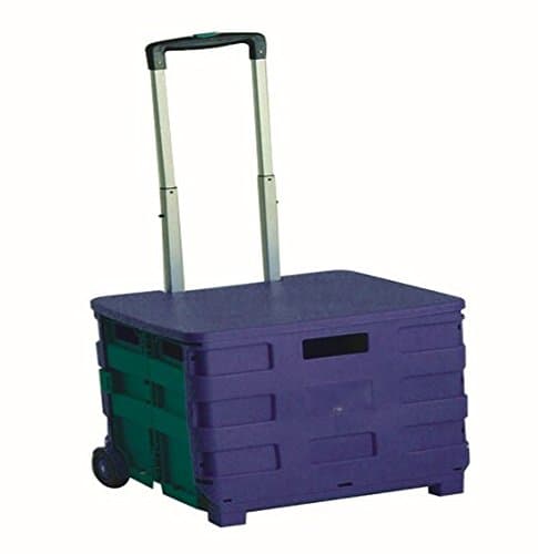 VFM379531 Folding Container Trolley with Blue Lid, Green