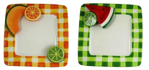 Home ETC Citrus Melon Small Platter, Set of 2