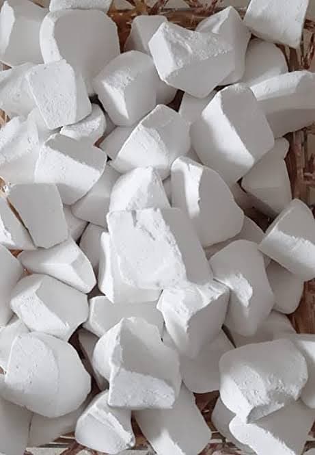 VeeEn Cleaned Kaolin Clay Chunks - Edible White Chunks Eating and Cosmetics Grade 400 gm