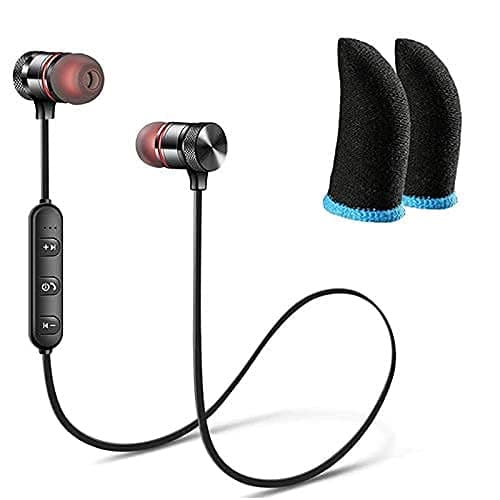G S Goldstein Star Pro Qc10 Bluetooth Wireless In Ear Earphones And 2 Finger Sleeves With Mic (Blue)