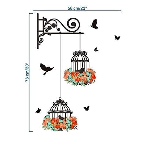 Wall Sticker Birdcage Flying Vinyl Decal Sticker