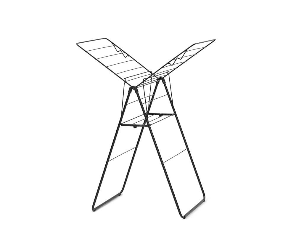 Brabancia 403347 Dry Rack Drying Stand, 32.8 ft (15 m), Foldable, Room Drying, Matte Black