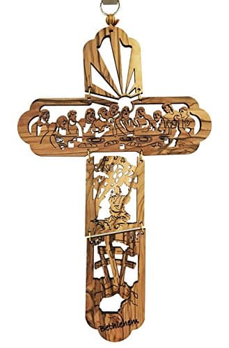 Olive Wood Last Supper Wall Cross 7" x 11"