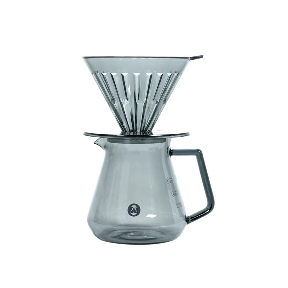 Timemore Crystal Eye V60 Brewer Set 02, Pour Over Coffee Maker Kit, Durable Tritan Dripper, Glass Server, Measuring Spoon, Easy Manual Brewing for Home, Office & Café - Clear, 1-4 Cups