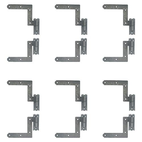 (6 Pairs, 12 Units Total) ELBA Galvanized Window Blind Shutter Hinges, Easy to Install for Wood Frame and Brick