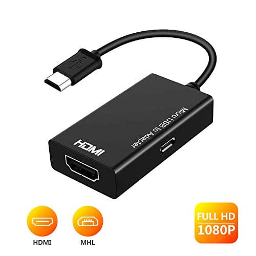 MHL Micro USB to HDMI, MHL to HDMI, Micro USB to HDMI Adapter with Video Audio Output, Micro USB to HDMI Converter 1080P HDTV (Black)