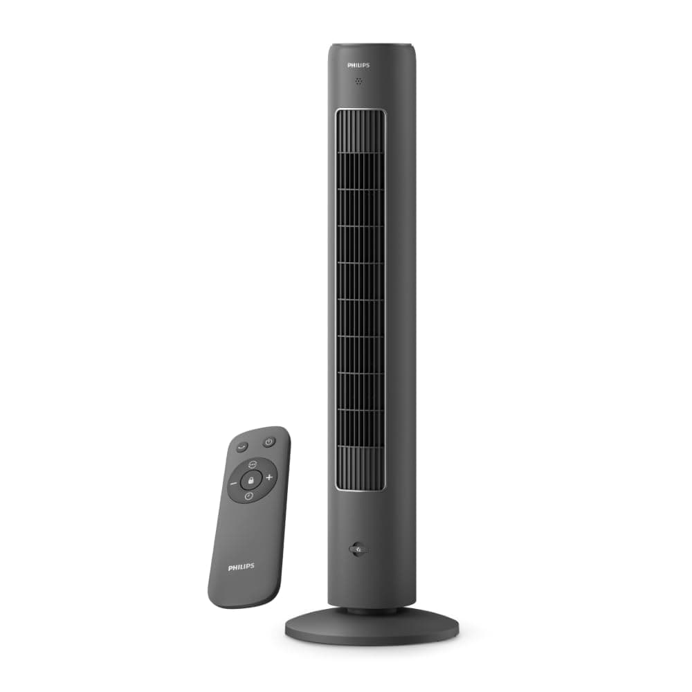 PHILIPS CX 5535/11 High Performance Bladeless Technology Tower Fan with Touchscreen Panel and Remote Control, Quiet Operation, Low Power Consumption and Lightweight Portable Body.