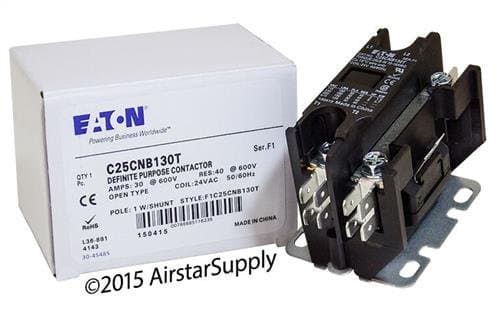 Eaton C25CNB130T Definite Purpose Contactor Type C25 1 Pole 30A 24V by Eaton