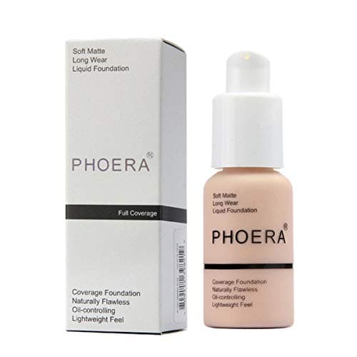 Matte Oil Control PHOERA Liquid Foundation, Full Concealer Foundation Cream Brighten long-lasting Shade 30ml
