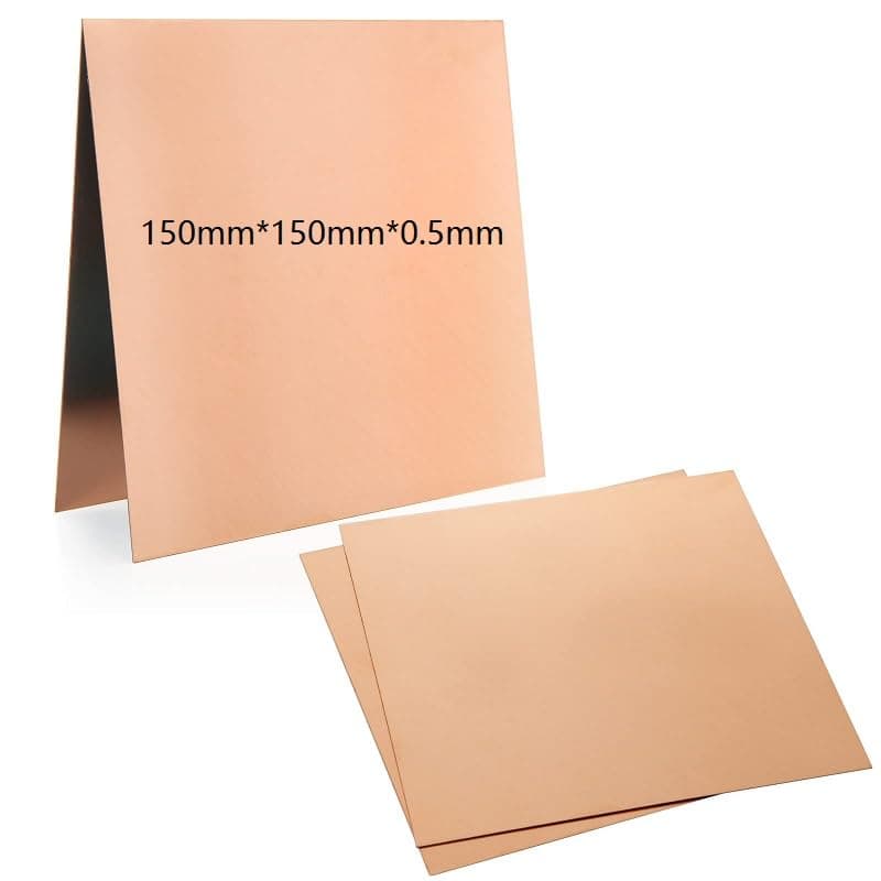 MIVIDE 4 Pcs 99.9% Pure Copper Sheet, 6" x 6", 24 Gauge(0.51mm) Thickness, Film Attached Copper Plates, Copper Metal Sheet for Jewelry Making, DIY Crafts, Repairs, Electrical
