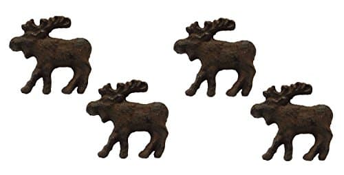 Rustic Moose Metal Drawer Pull or Bar - Rust Brown (Set of Four Knobs)