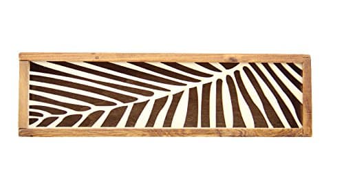 GLOBAL BOX Asian Wooden Pen Pencil Case Box (Leaf Patterns)