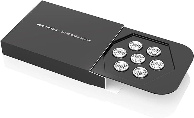 7x Nectar Hex Dosing Capsules | Non-Stick, Recyclable and Reusable | Over 500 Uses | Made of Food Grade Aluminium (For Dry Herbs)