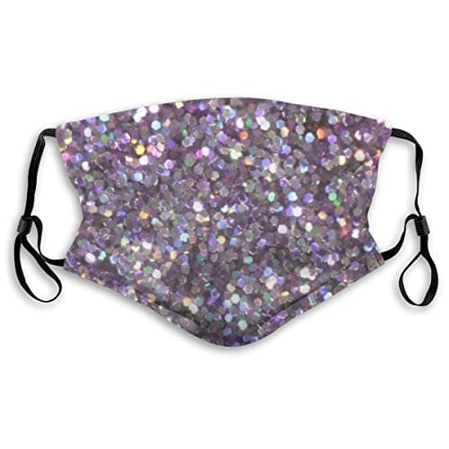 GlGitter Sparkles Shimmer Face Shields Comfy Breathable Balaclavas with Adjustable Ear Loops