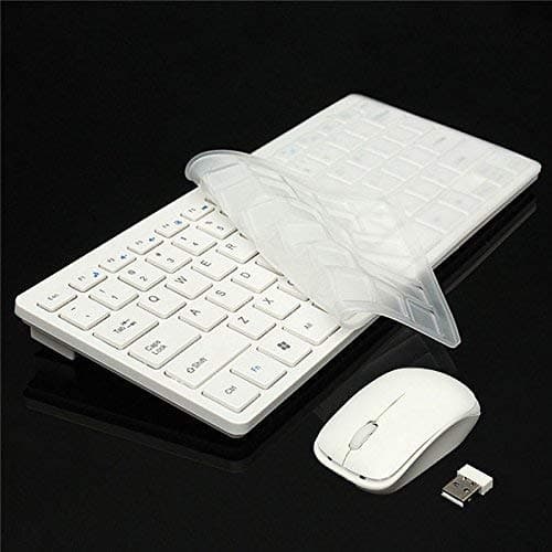 Techno Buzz Deal 2.4GHz Combo of Ultra-Thin Mini Computer Wireless Keyboard+Cover+Mouse Kit Gaming Keypad for Laptop PC