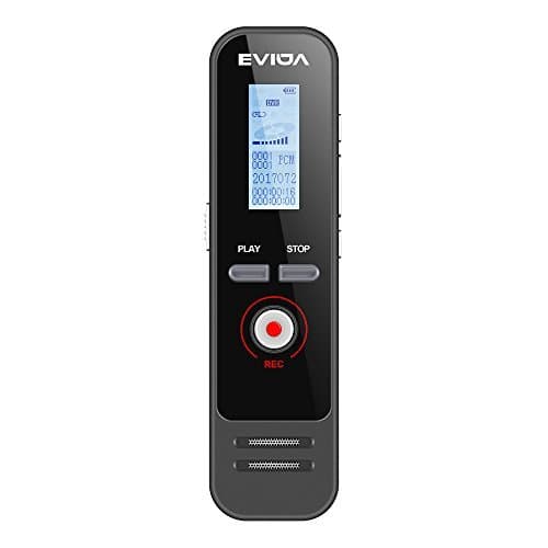 Digital Voice Recorder with Fast Charging by EVIDA,8GB 580Hours 1536Kbps PCM Voice Activated Recording 1 Button Recording/Saved Easy to Set Up Support 7 Levels REC Gain Built-in MP3 Player