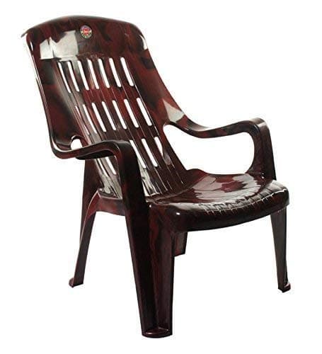 Plastic Arm Rest Chair (Rose Wood Color)