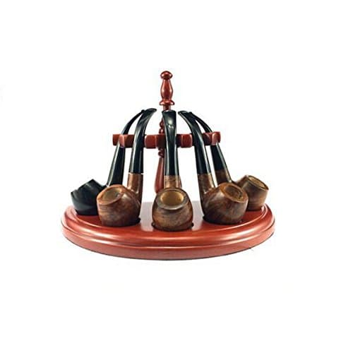 ULTNICE Wooden semi-circular pipe rack / pipe stand for 5 pipes, detachable (pipes not included)