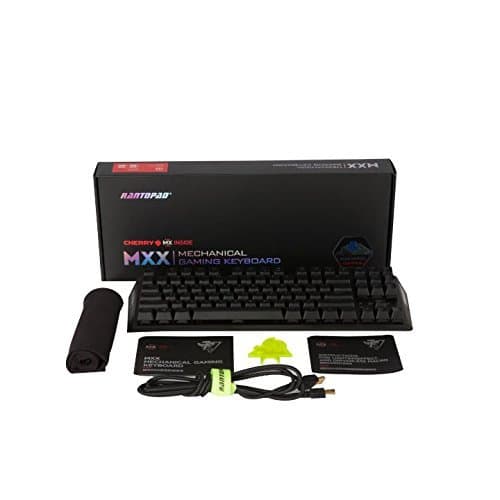 Rantopad MXX Mechanical Gaming Keyboard - 87 Keys,White Backlit, Cherry MX Switch, Black Aluminum Cover, N-Key Rollover (Black Switches)