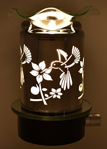 Aroma Lights - Natural Aromatherapy Essential Fragrance Oil Warmer, Burner, Diffuser, Electric Plug-in Night Lamp with Dimmer in Gift Box (HummingBird-Frosted)