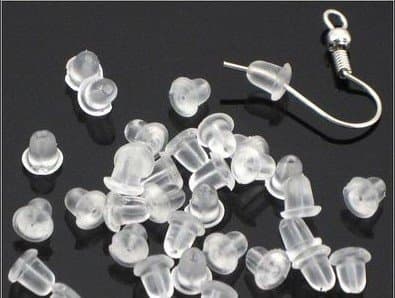 Clear Earring Back Rubber Bullet Clutch Earring Safety Earring Backs 1000pcs