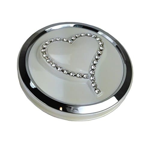 Spa Pleasures Emma Swarovski Elements Compact Mirror, Pearl White and Chrome, 48 Count