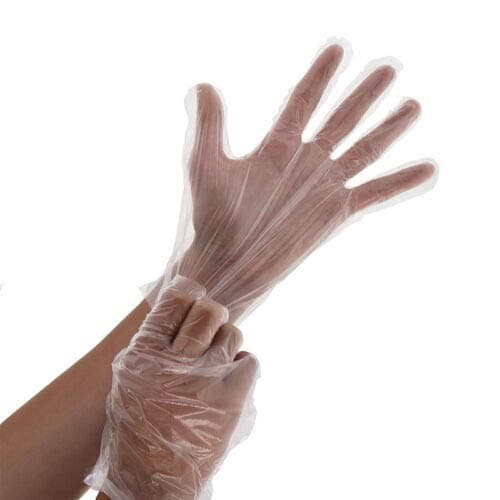100 x DISPOSABLE NON-LATEX PLASTIC GLOVES CLEAR SINGLE USE POLYETHYLENE PE Size Large