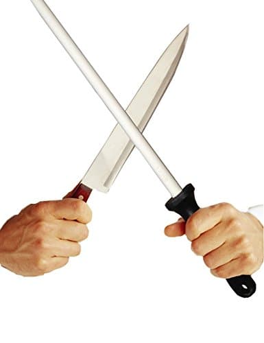 lavoda Ceramic Rod Sharpening Steel 12 Inch Knife Sharpener Stick, 2 Pack