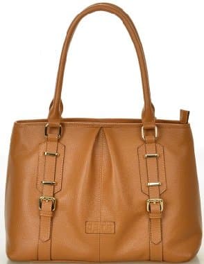 Modern Fringed Double Strapped Genuine Leather Tote Bag