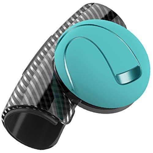 Steering Wheel Spinner Knob, Double layer Carbon Look Silicone Suicide Spinner Brodie Knob Driving Power Holder Handle Grip Ball, Easy Installation Flexible Control (blue)