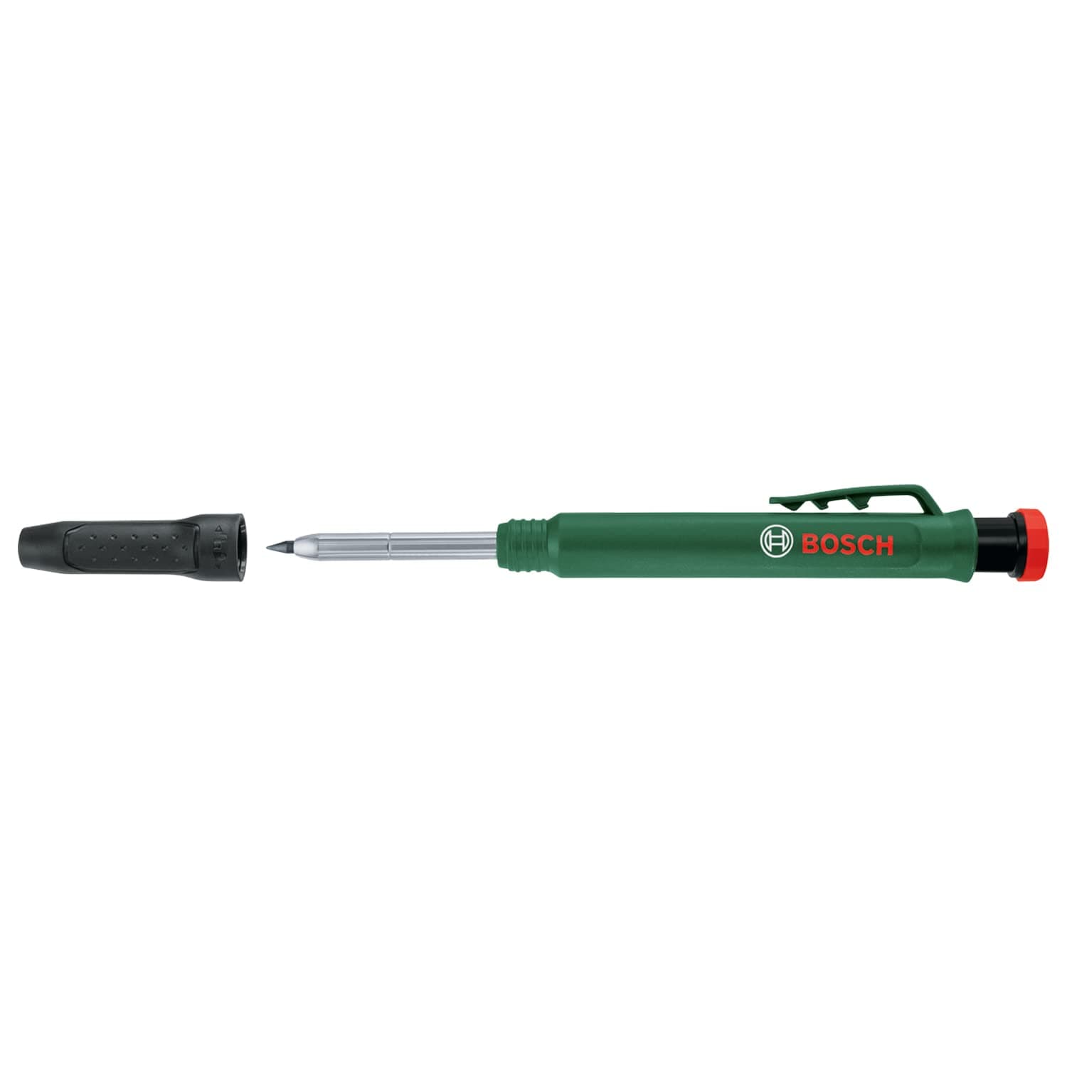 Bosch Deep Hole Marker Pencil (Clever, Deep-Hole Pencil for Marking Stone, Wood, Paper and Multiple Materials; Built-in Sharpener)