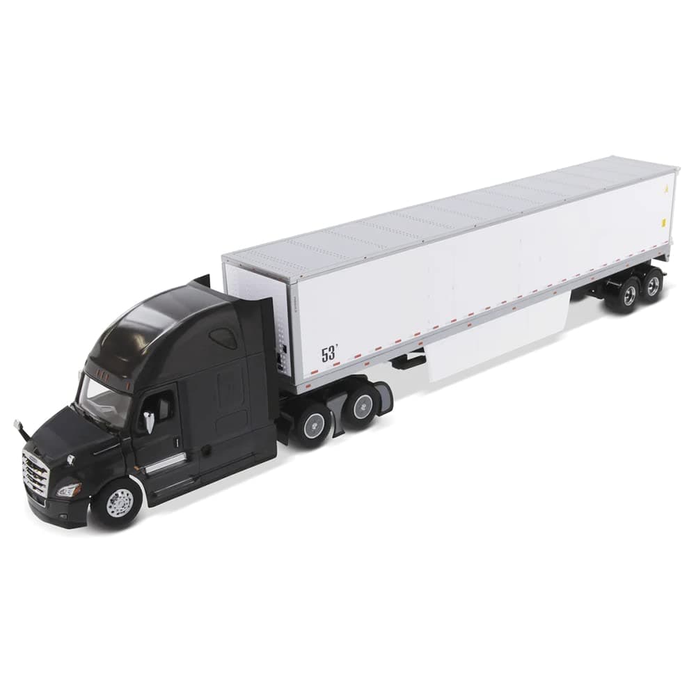 Diecast Masters 1:50 Scale Freightliner Cascadia SBFA Tandem with 72" Sleeper Cab & 53" Dry Cargo Van | Black Model 71047