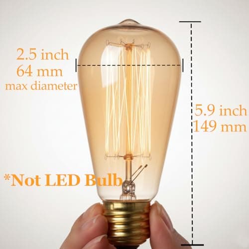 GOENDR E27 Vintage Light Bulbs, Dimmable Edison Bulb, ST64 40W 2700K Warm White Incandescent Classic Antique Bulb Filament Bulbs for Squirrel Cage Table Lamp Home Office - Amber Glass 4 Pack