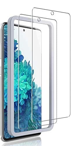 YoYoTech (2 Pack) Ultrasonic High Definition Tempered Glass Screen Protector Designed for Samsung Galaxy S21, with Auto Alignment Installation Frame, HD Screen Saver and 5D