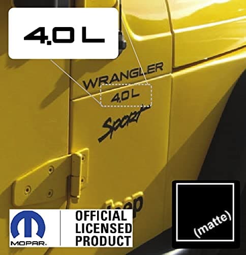 Decal Mods Fender 4.0 Side Logo Graphic fits Jeep Wrangler TJ (1997-2006) (Set of 2) SJ3Y9 Black Matte