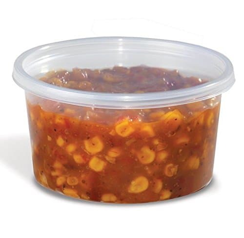 Placon 12 oz. Round Plastic Clear Deli Food Storage Container Cup w/Lid 100 Sets