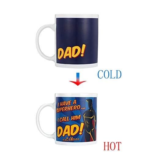 New Dad Coffee Mug 11oz- Funny Ceramic Magic Heat Color Changing/Magic Coffee & Tea Cool Heat Changing Sensitive Cup 11 oz,Drinkware Ceramic Mugs Morning Birthday Christ (DAD)