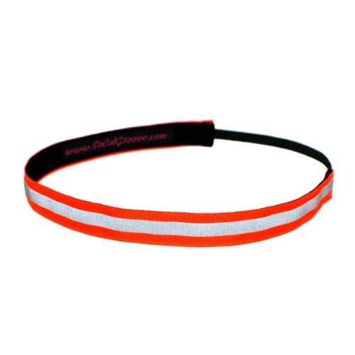 Reflective Neon Orange Groovy Headband 5/8"