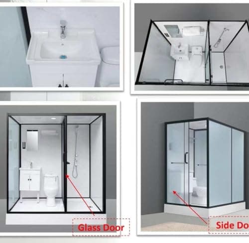 Prefab Luxury Integrated Bathroom Pod All in One Modular Shower Room & WC Unit for Hotels,Residences, & Commercial Spaces (Size, Small 43X55X85 INCH 3, All-in-One Bathroom Module)