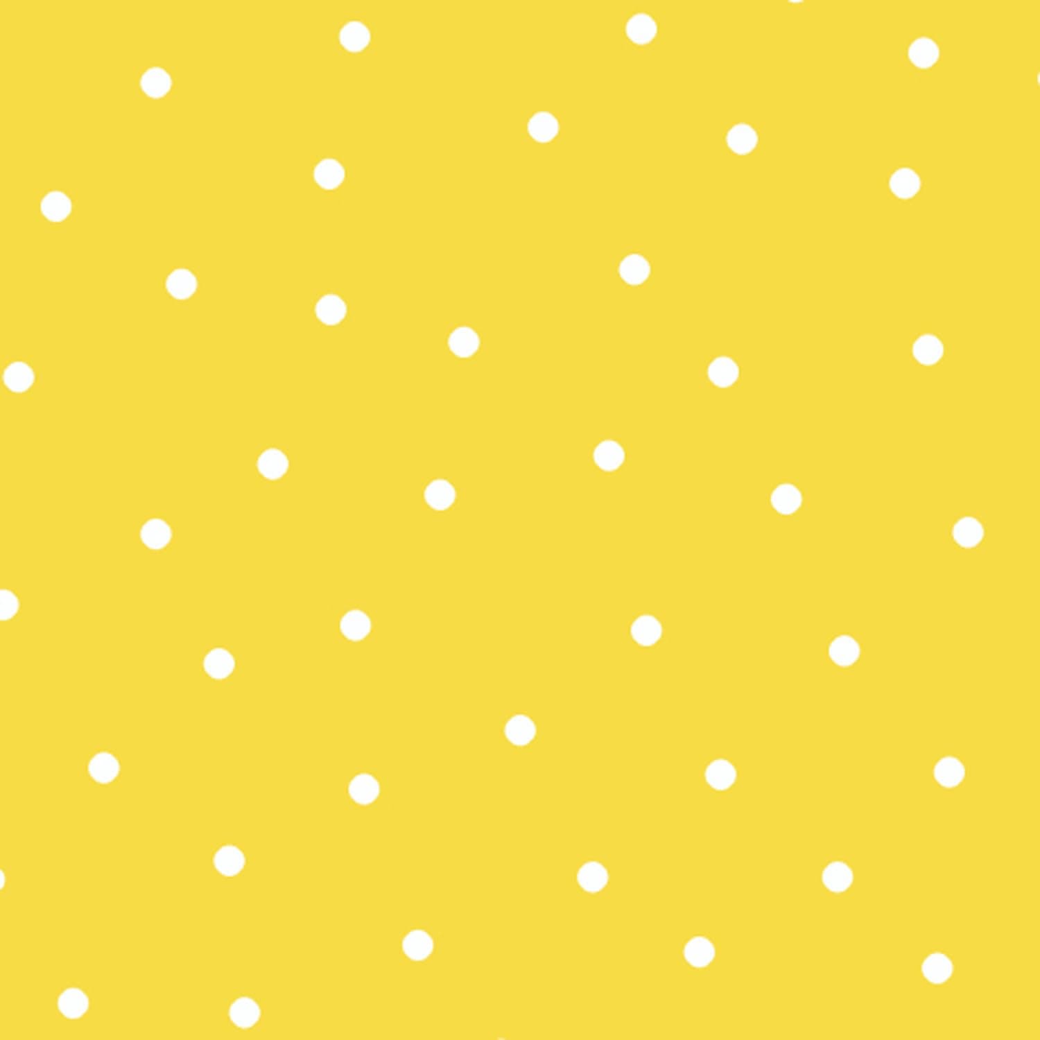 Stitch & Sparkle, Cotton 44" Random Dot Yellow Color Sewing Fabric by The Yard