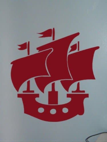 Pirate Ship Wall Decal - Peter pan Decor - Pirate Decal - baby Boy Wall Decal - Boys Vinyl Decals - Playroom Wall Decal - Bathroom Decal