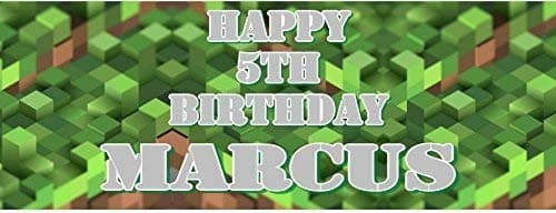 Personalised TNT Pixel Birthday Banners - Pack of 2