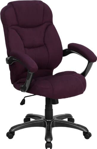 ObiwanSales Super Soft Grape Purple Microfiber Fabric Executive High Back Office Desk Chairs