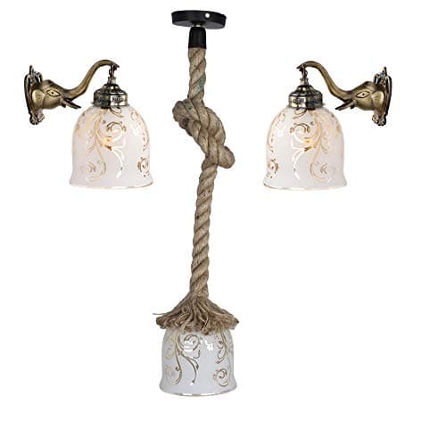 Afast Stylish Combo of Two Wall lamp & One Ceiling Lamp with Designer Fitting and Hand Decorative Colorful Glass Light Shade -RE15