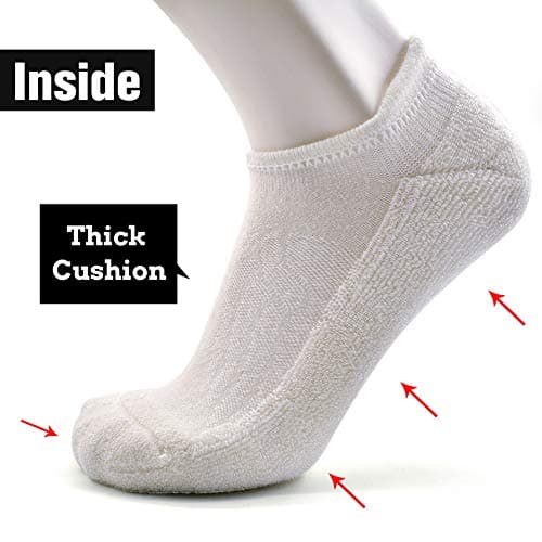 Busy Socks Merino Wool Compression Support Ankle Running Hiking Socks for Men Women, Soft Thick Cushion Tab Socks 3/6 Pairs