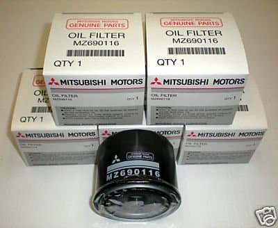 Quantity Of 5 - Genuine Mitsubishi Oil Filter MZ690116 Fits Evolution Montero Montero Sport Eclipse Turbo - Many More Vehicles