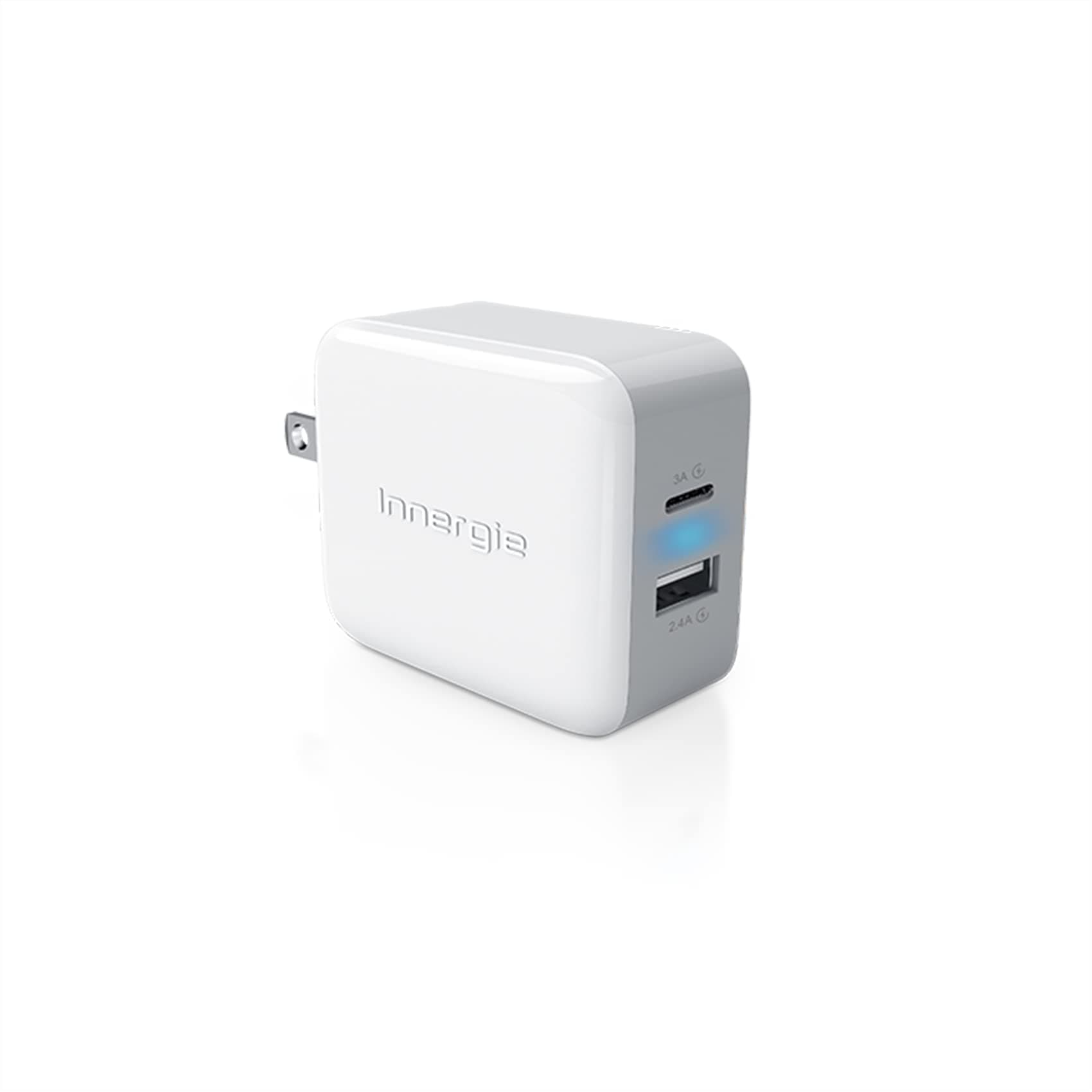 Innergie 27M Dual USB Wall Charger,Compatible with iPhone 12/Samsung S8,8+/ S9,9+/iPad/Android Device/USB-A/USB-C Dual Ports/27W /5.4A Output/Portable&Travel Use/White/Innergie 27M (Delta Electronics)